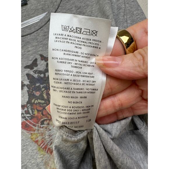 Alexander McQueen Lion Butterfly Graphic T-Shirt Gray IT 44 (US 8) - Picture 10 of 12